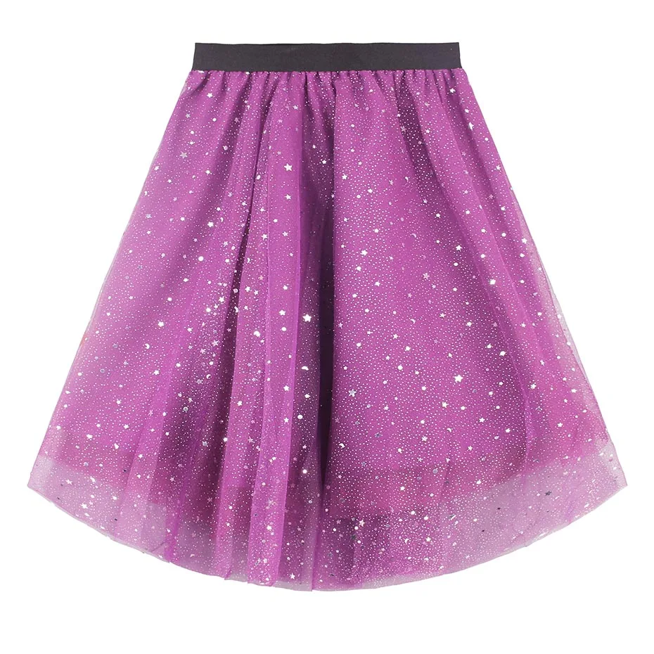 Летние юбки для девочек юбка пачка со звездами вечерние плиссированные сетчатые