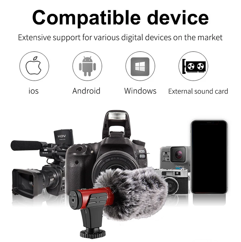 MAMEN MIC 07 Pro видеозапись микрофон для DSLR камеры смартфона Osmo Карманный vlog iPhone Android