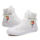Холщовые кроссовки Kawaii Sonic с высоким верхом и плоской подошвой, Повседневные Дышащие Кроссовки унисекс в стиле хип-хоп на шнуровке для мальчиков и девочек