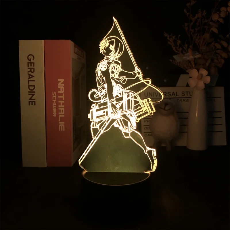 

Attack on Titan Mikasa Ackerman 3D Night Light Anime Manga Kids for Bedroom Decor Cute Birthday Color Gift LED Lamp Love Present