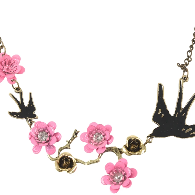 Swallow Flowers Crystal Pendant Chain Fashion Elegant Gorgeous Necklace | Украшения и аксессуары