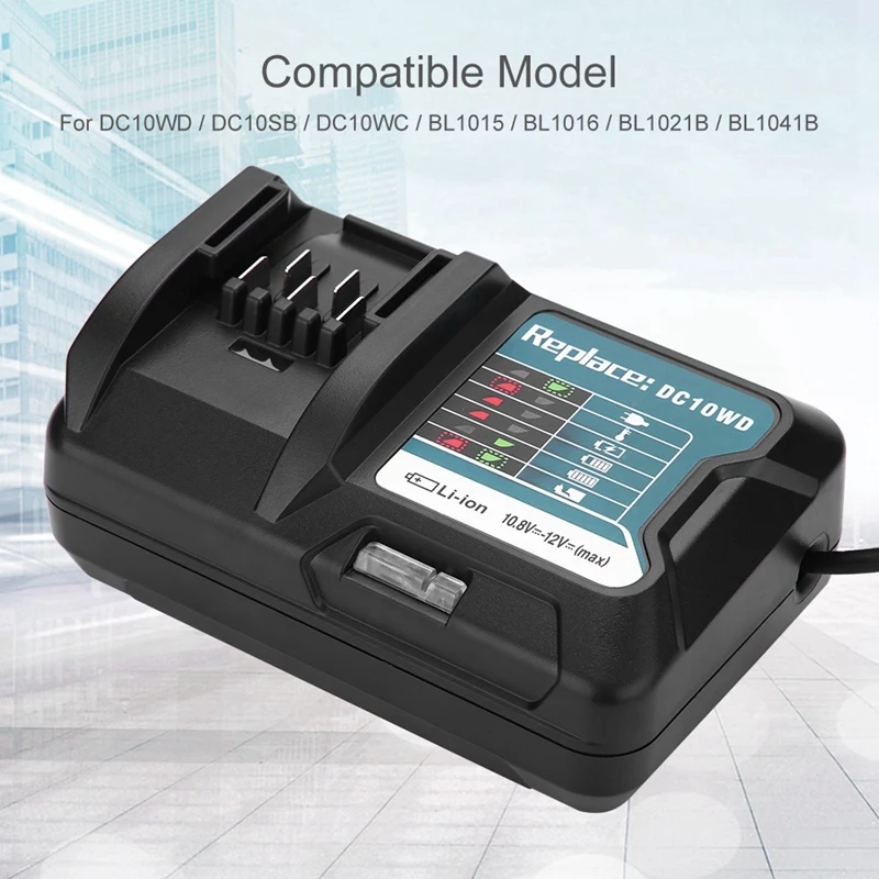Быстрое зарядное устройство для литиевых батарей Makita 10 8 в 12 В Dc10Wd / Dc10Sb Dc10Wc Bl1015 Bl1016