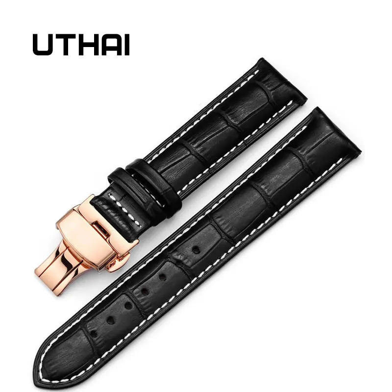 UTHAI Z06 Rosegold с двойным щелчком эластичная бабочка пряжка на ремешке ковбойский