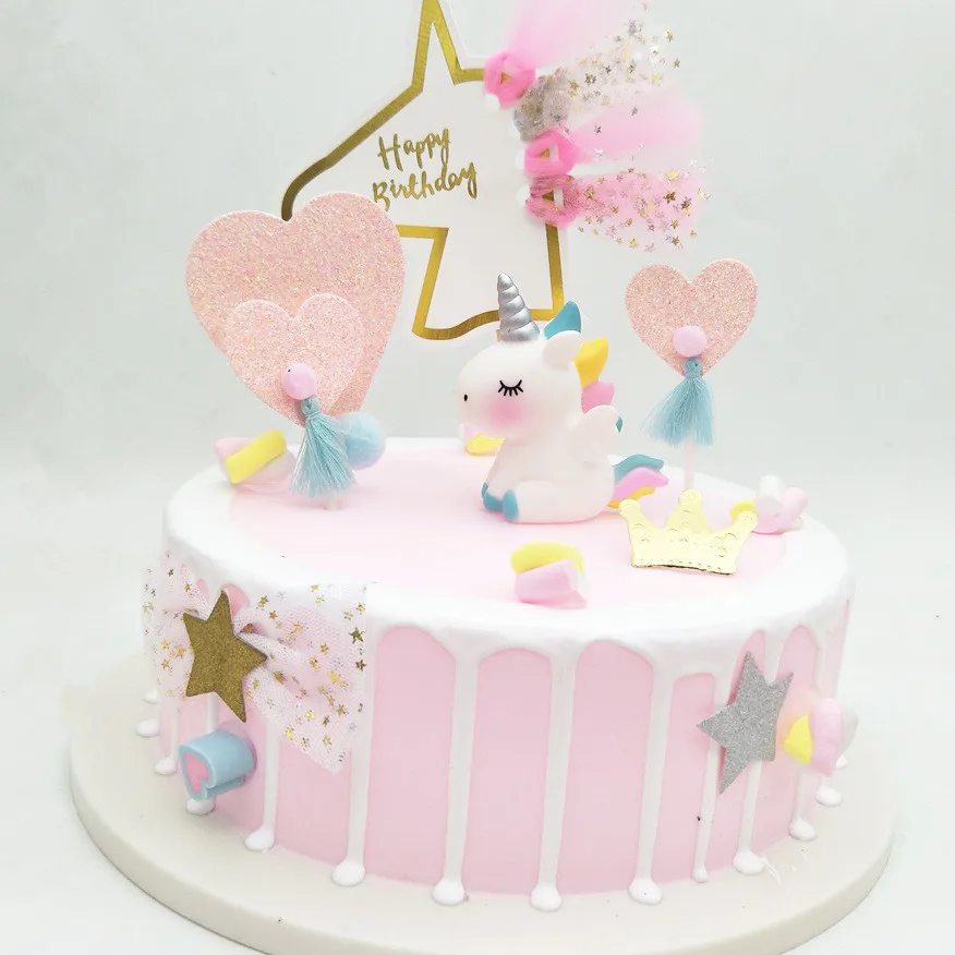 Мультяшный единорог украшение для торта милые единороги украшения Детские
