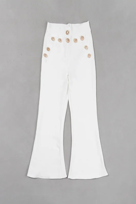 

Sale Women's Sexy Fashion Red White Bandage Pencil Pants 2016 Designer Pants Leggings