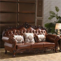 high quality european antique living room sofa furniture genuine leather set 10253