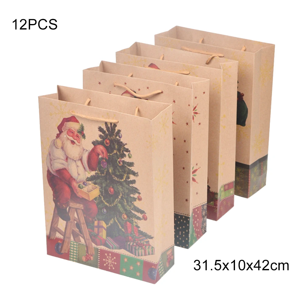 12 шт. крафт Бумага сумки коробка конфет рождественские подарочные пакеты
