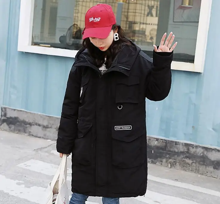 

2019 New Hooded Parkas Coat Women's Fashion Casual Cotton Tops Winter Warm Lady Mid-long Hooded Ladies Jacket Female Outerwear