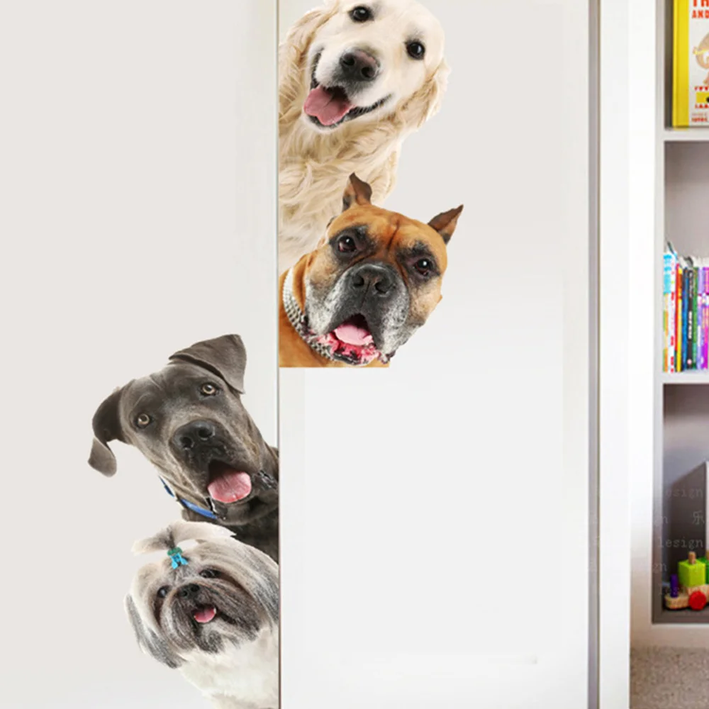 

Dog Wall Sticker DIY Animal Door Wall Stickers for Kid Room Bedroom (Assorted Color)