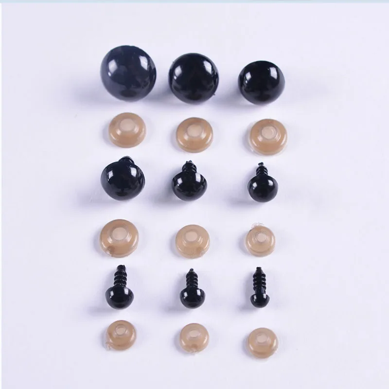 

100pcs 6mm Black Plastic Doll Eyes for Teddy Bear Dolls Toys Kids Gifts DIY Amigurumi Crafts Doll Accessories with washers