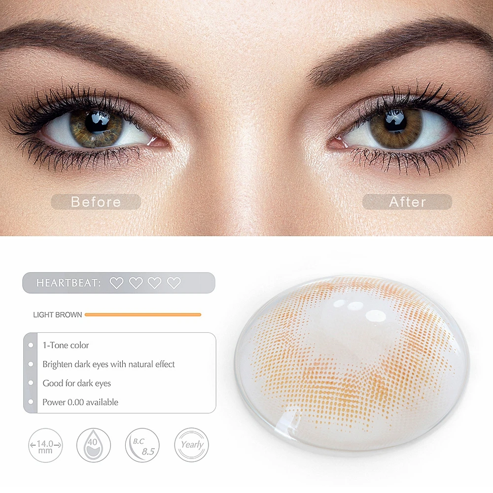 Цветные контактные линзы FreshGo испанского цвета для глаз с естественным эффектом