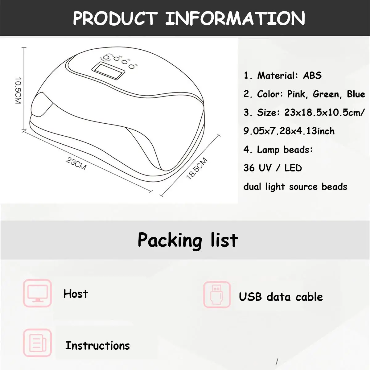 

120W Nail Dryer Portable LED UV Nail Lamp USB Polish Acrylic GEL Curing Lamp Manicure 10s / 30s / 60s / 99s timer