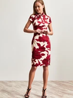 new rose printed cheongsam dress with improved short sleeves for women s dress with chinese style in spring and summer