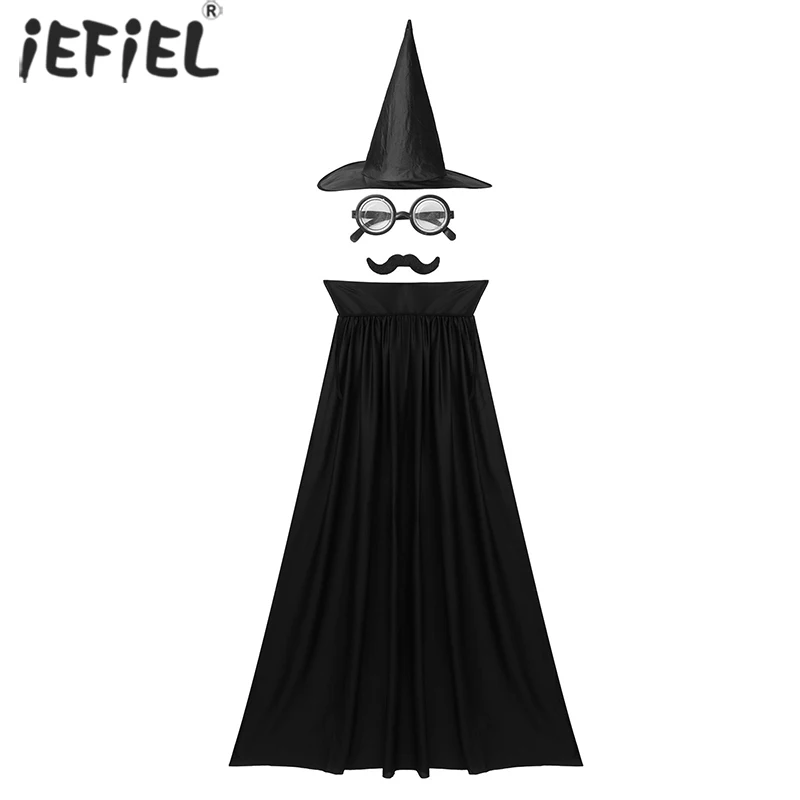 

Детский костюм волшебника, наряд для мальчиков и девочек, накидка, шляпа, очки, гороскоп, набор для Хэллоуина, косплей, ролевые игры вампира