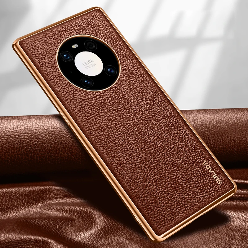 

Luxury Leather Case High Quality Mobile Phone Case For Huawei P40 Pro Mate 40 30 P50 Pro Full Protective Shockproof Back Covers