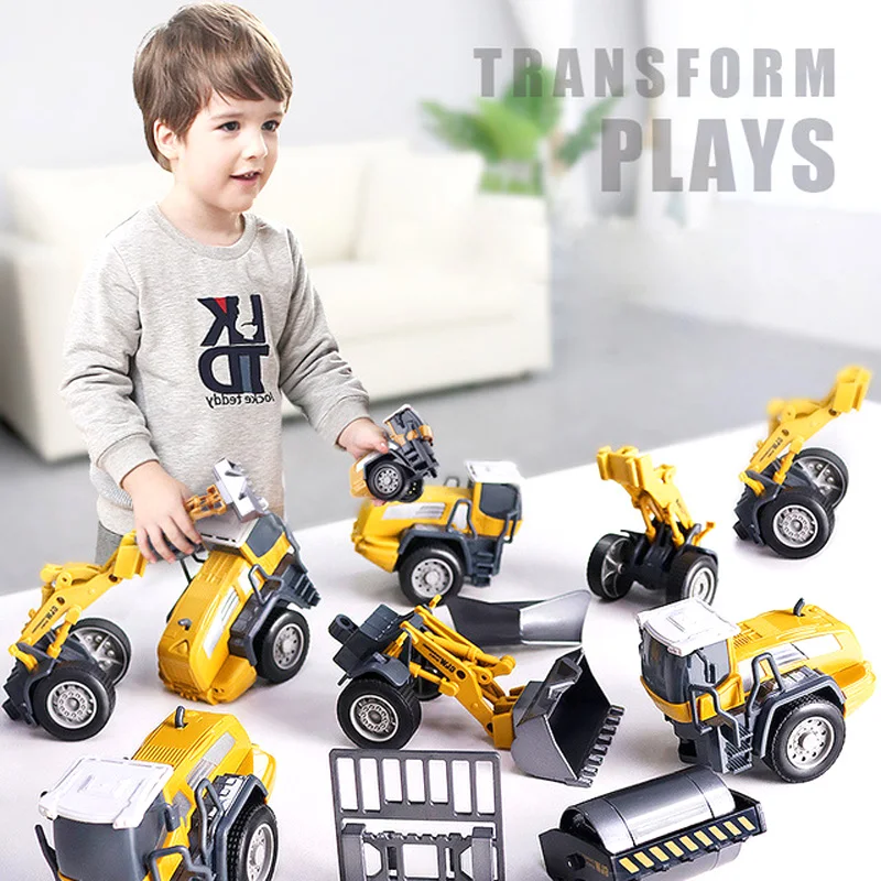 

Tractor Car Kids Toy Model Forklift Excavator Dump Truck Crane Engineering Alloy Metal plastic Diecast Classic Vehicles Gift Boy