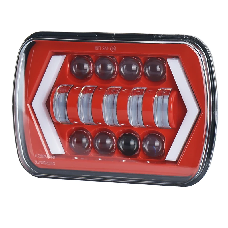 5X7 &quot6X7&quot Rectanguler Автомобильные светодиодные фары 55 Вт с указатель поворота 12/24V Led