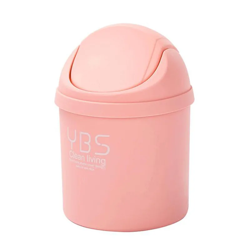 pink Мини милое домашнее офисное настольное ведро для мусора мини небольшая мусорная корзина для мусора на столе корзина - Цвет: pink