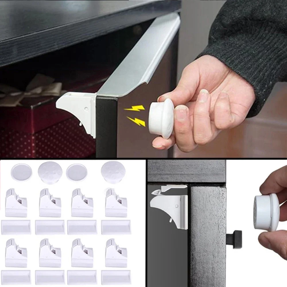 

Магнитный замок для безопасности детей, защита для дверей шкафов, ящиков, невидимые замки для ящиков