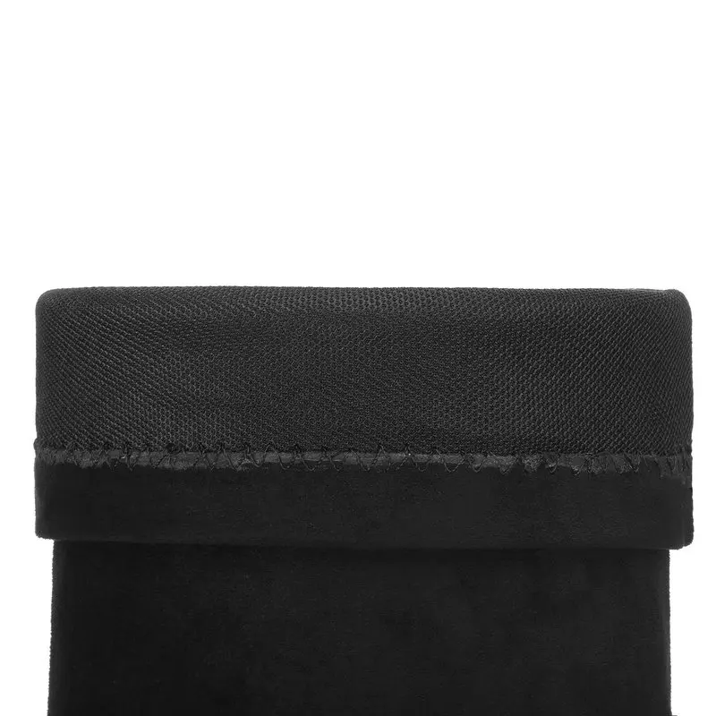 

2019 Women Boots Flock Leather Over the Knee Boots Square High Heel Autumn Long Boots Comfortable Fur Plush Winter Zipper Boots