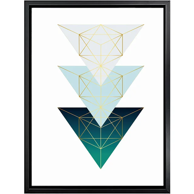 

Abstract Canvas Painting Wall Art Print Poster Nordic Picture Geometric Shape Landscape Mountain Sun Triangle Living Room Decor