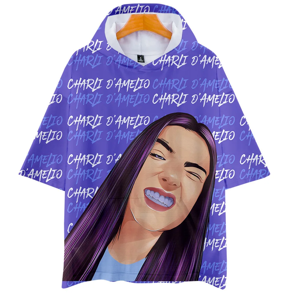 

Charli Damelio T Shirt Women T-shirt Fashion Ice Coffee Splatter Harajuku Tops Kawaii Streetwear Women Hooded Tees Clothes Top