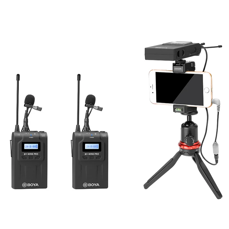 BOYA BY WM8 Pro K1 K2 WM4 pro UHF двойной беспроводной микрофон для интервью iPhone ПК DSLR