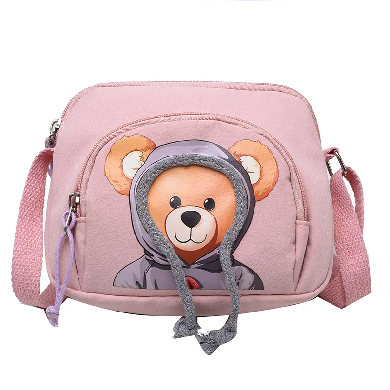 

Net red super fire bear bag women's bag 2021 new fashion canvas student shoulder bag ins versatile foreign messenger bag