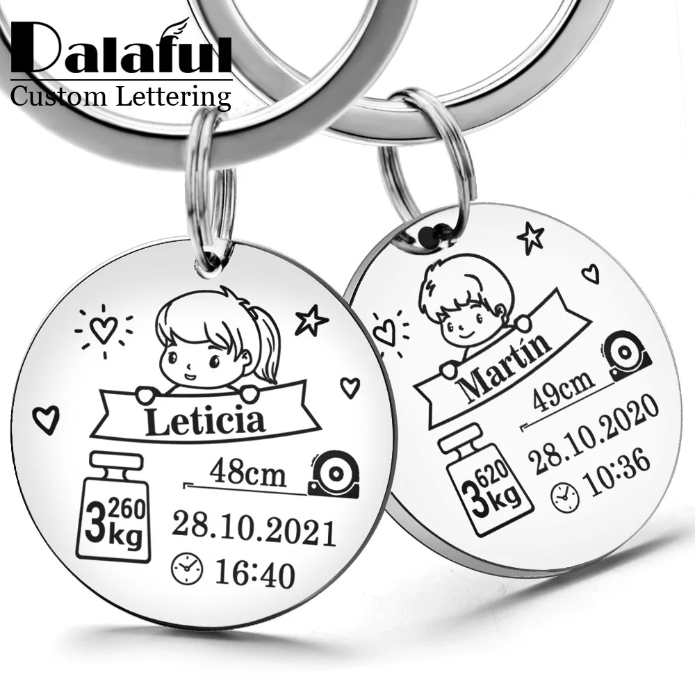 

Special Custom Keychain For Baby Newborn Commemorate Personalized New Mom Dad Popular Accessories Surprise Gift Keyring P026_D