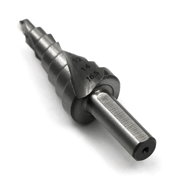 

4-16.5mm Triangle Shank Step Drill Spiral Drill Tool Multiple Hole Metals Platic Wood Cone Drill Bits Opener Sanding