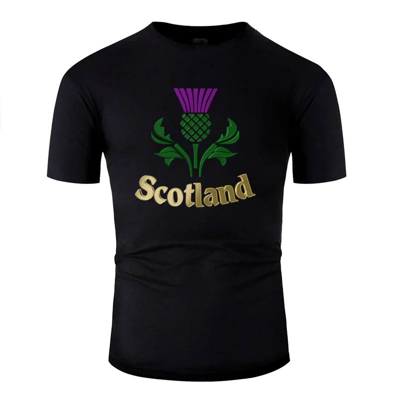 

Print Scottish Emblem Thistle Tshirt Men Anti-Wrinkle Men Tshirts Novelty Short-Sleeve