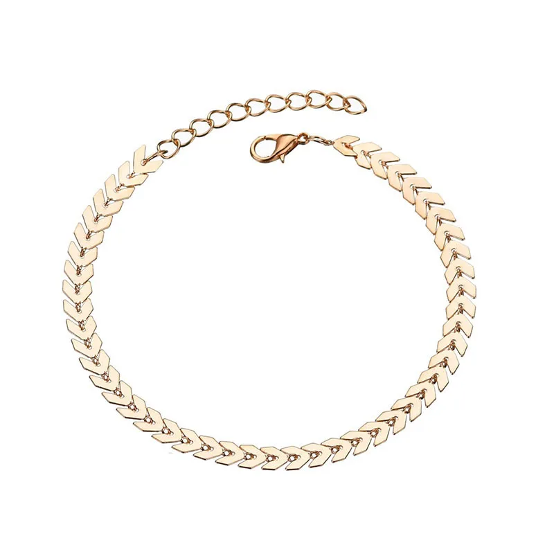 

European and American new beach foot decoration fashion simple arrow foot chain personality aircraft chain foot chain women