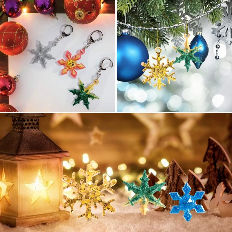 

6 Styles Snowflake Resin Molds, Durable Silicone Molds for Resin Epoxy, DIY Casting Molds for Making Christmas Ornaments, Earrin