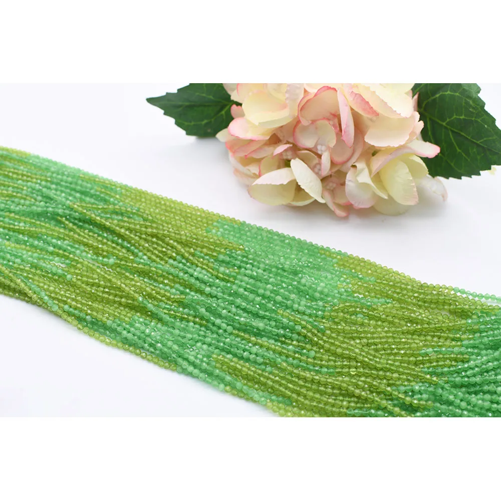 

2-3mm Natural Faceted Yellow and Green cat's eye Round stone beads For DIY Bracelet Necklace Jewelry Making Strand 15"