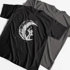 Забавные мужские футболки из 100% хлопка с принтом Земляная луна, с круглым вырезом, модные мужские топы, Мужская футболка, футболка классная