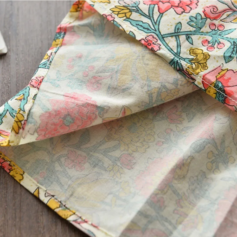 

2021 Summer New Style Children's Clothing Baby Girl Ethnic Skirt Girls Flower Print Dress Sleeveless Sweet 2-6 Y