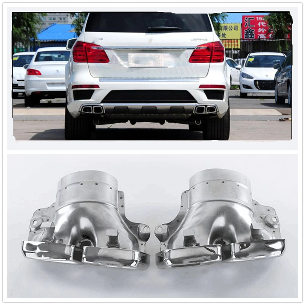 2 шт. наконечники выхлопной трубы глушитель для Mercedes Benz ML W166 GL63 AMG X166 нержавеющая