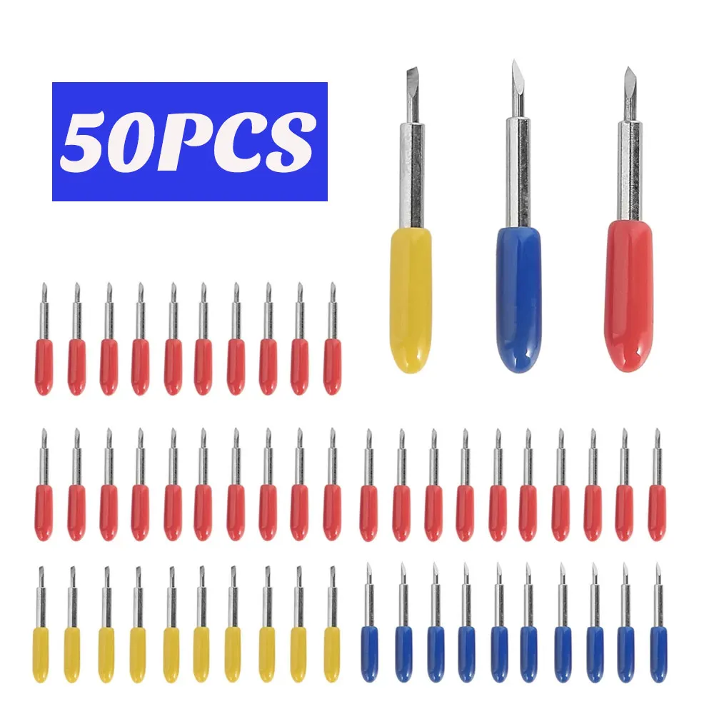 

50PCS 30/45/60 Degrees Roland Cricut Cutting Plotter Vinyl Cutter Offset Knife Blades for Sharp and Durable Carving Tools