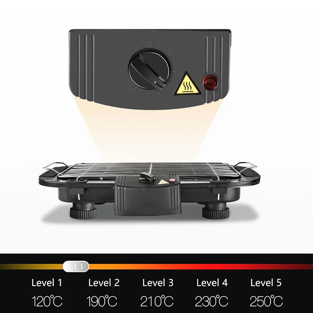 Бездымный гриль электрический портативный для 6 человек использования дома и на