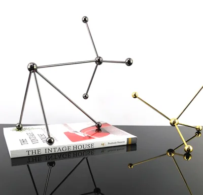 

Gold-plated color wrought iron molecular decoration model house sales office study office furnishings