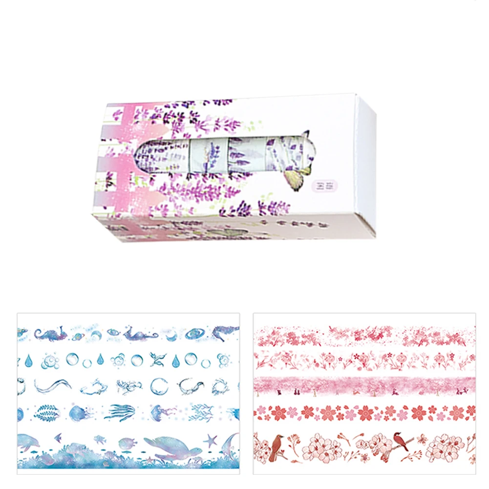 5 Rolls Flower Leaves Washi Tape Set Stationery Gift Scrapbook Album Decoration | Канцтовары для офиса и дома