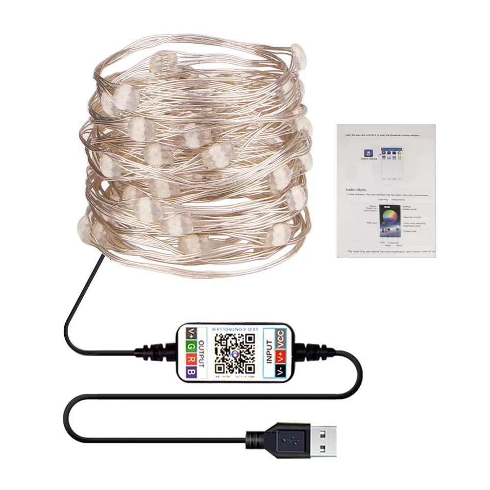 LED String Lights USB Bluetooth App Control Lamp Waterproof Outdoor Fairy for New Year Christmas Tree Decor | Освещение