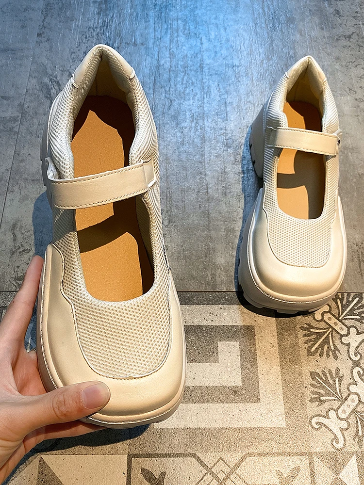 

Casual Shoes Women's Shoes Spring and Autumn 2021 New Fashion Velcro Square Head Shallow Mouth Thick Bottom Non-slip Shoes