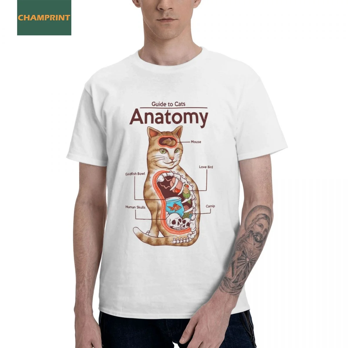 

Men T-Shirt Anatomy Of A Cat Lover Novelty Cotton Tee Shirt Short Sleeve T Shirts O Neck Clothes Plus Size