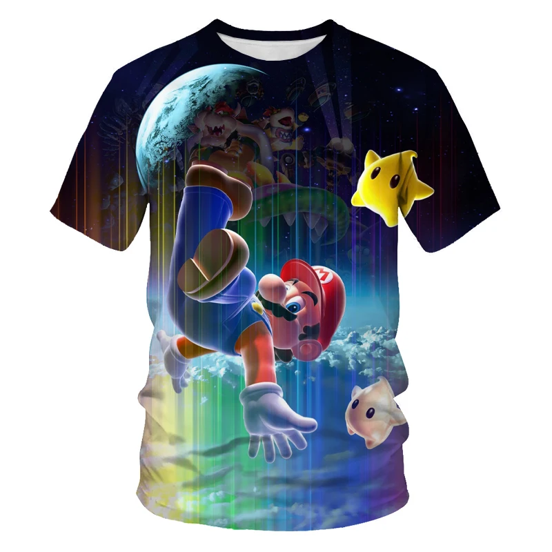

Summer new fashion Super Mario 3DT shirt O-neck short-sleeved men's t-shirt hip-hop anime t-shirt women's t-shirt