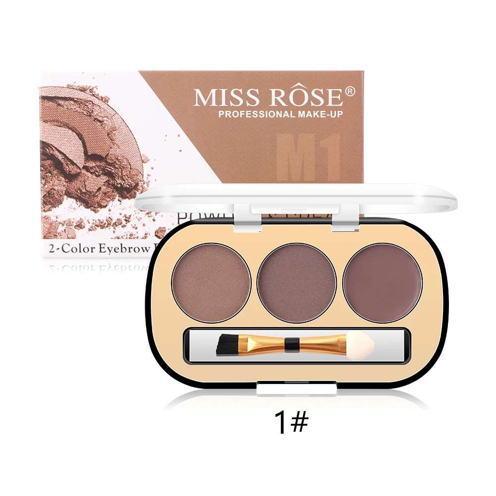 MISS ROSE пудра для бровей Палитра матовые тени для век Палитра долговечная Водонепроницаемая Косметика для макияжа лица брови пигмент TSLM1 - Цвет: M1