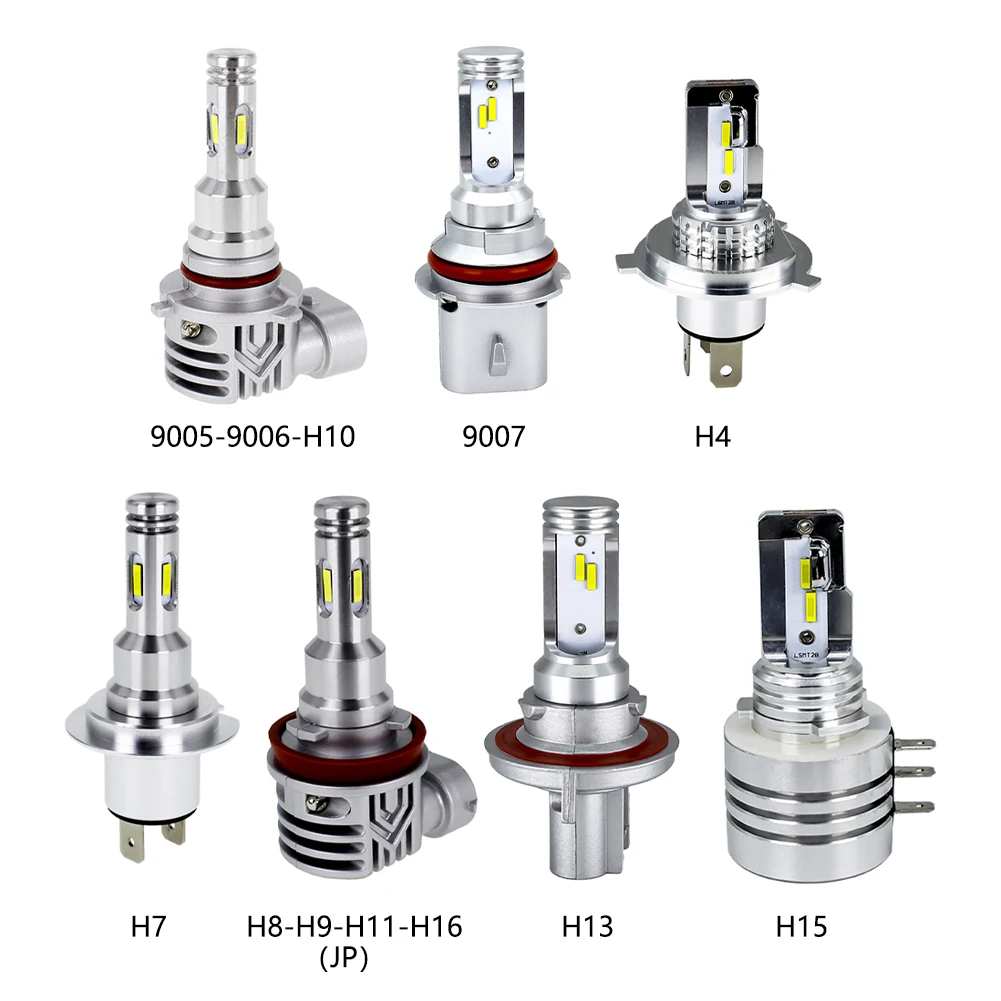 

2pcs Car Headlight H7 Bulbs Headlamp 80W H8 H9 H11 H16(JP) 9005 9006 H10 9007 H13 H15 H4 LED Beam Kit Auto Fog Lights 6000K