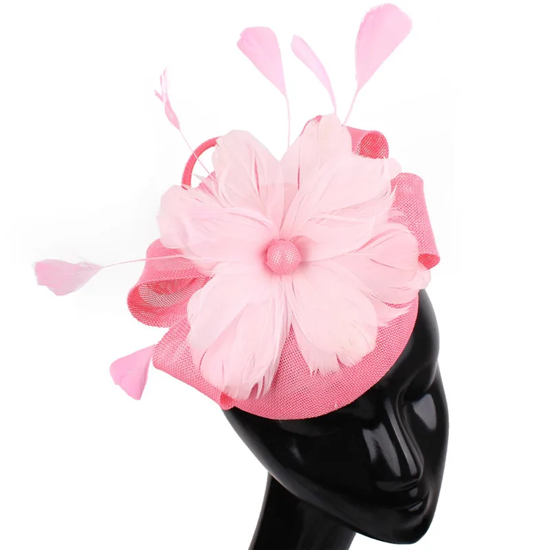 

Модный головной убор с цветком и перьями с заколкой для волос женские модные Вуалетка головные уборы элегантные стильные аксессуары для во...