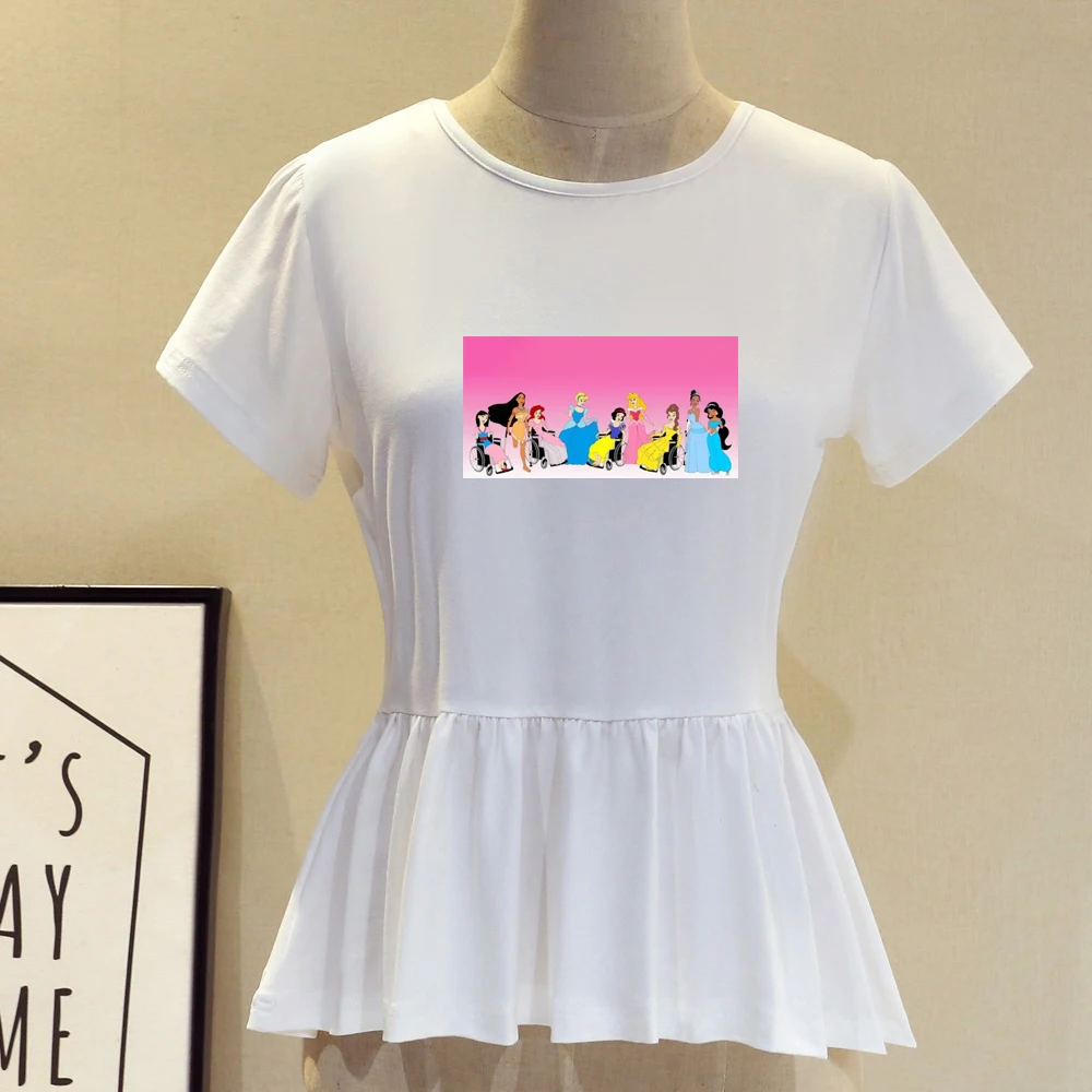 Женская футболка с рисунком из мультфильма tshir модная забавным Белоснежки топ