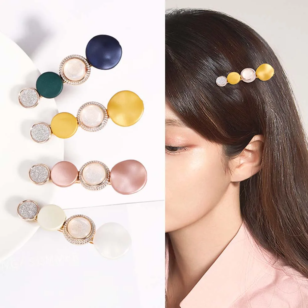 Модная элегантная шпилька для волос простая маленькая свежая боковая заколка